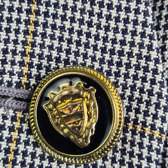 Vintage Stirling Cooper Glen Plaid Blazer Women's 10 Petite Gray Double Breasted - Picture 9 of 12